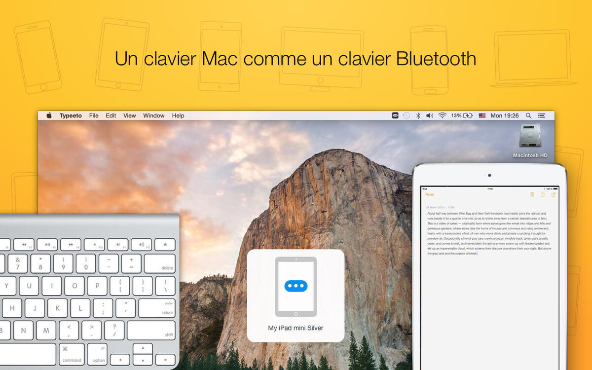 Typeeto (en promo) permet d'utiliser le clavier du Mac avec tous ses appareils bluetooth