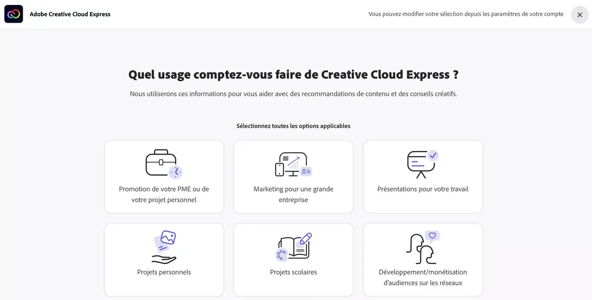 Adobe Creative Cloud Express : une app mobile/web avec des fonctions du Creative Cloud et Acrobat PDF