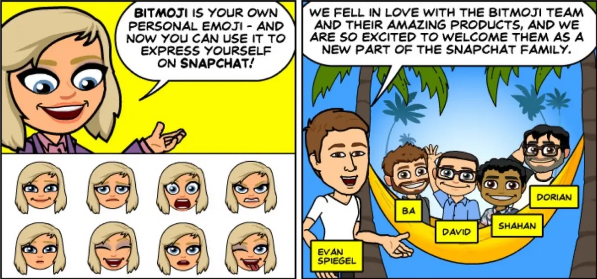 Les "Bitmojis" débarquent sur Snapchat