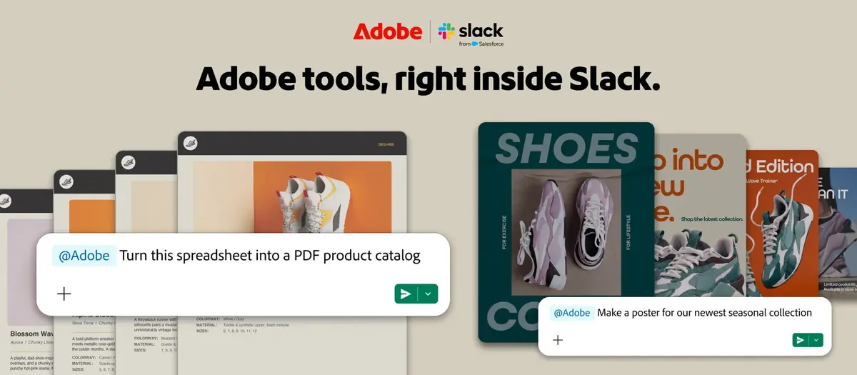 Photoshop, Acrobat, Firefly&nbsp;: Adobe arrive dans Slack avec plus de 70 outils cr&eacute;atifs