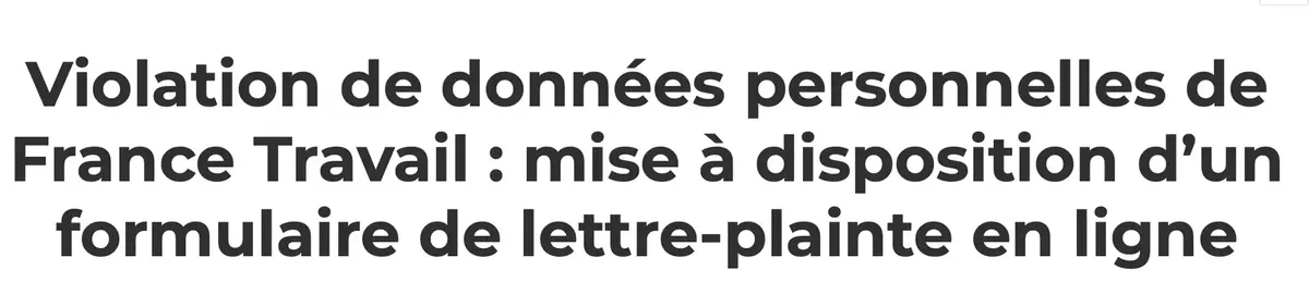 France Travail touché par une énorme cyberattaque ? (43 millions de victimes potentielles)