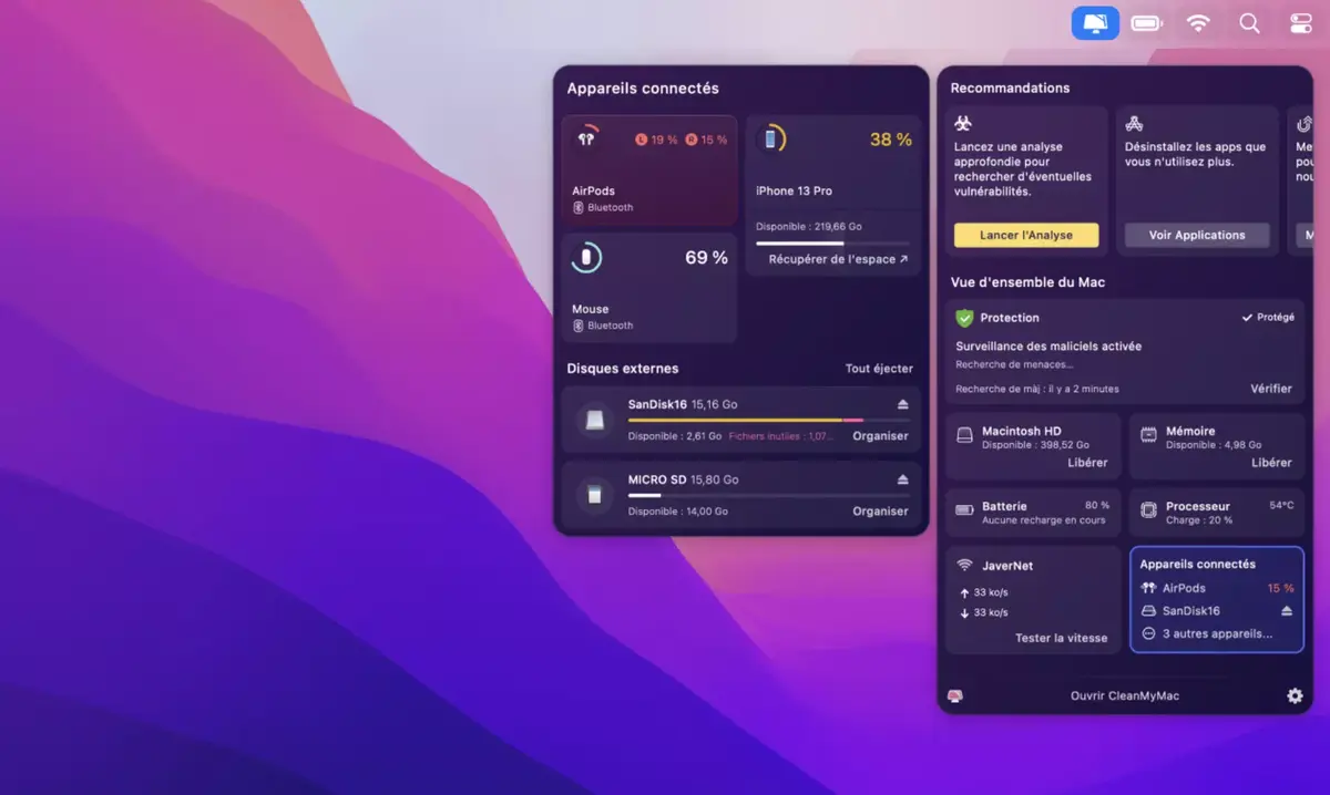 CleanMyMac X gère désormais les appareils et disques externes connectés au Mac