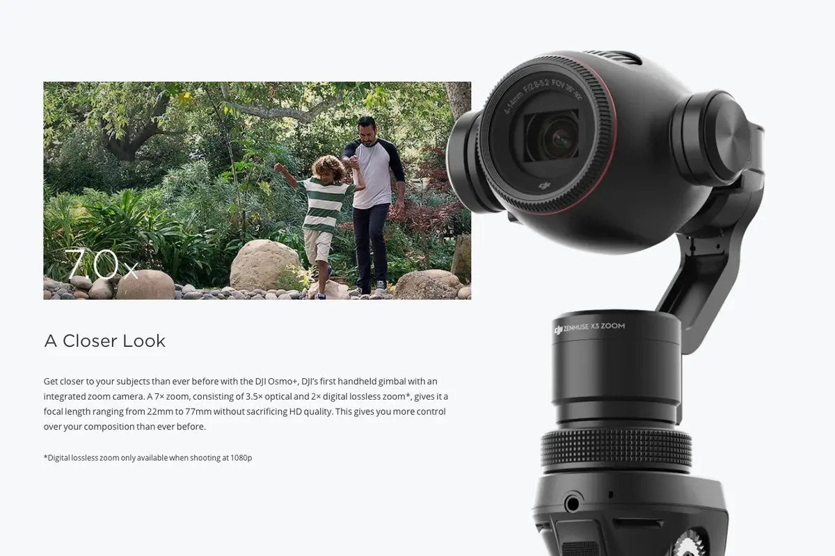 DJI lance Osmo+, une MAj de cette caméra de poing stabilisée qui filme en 4k