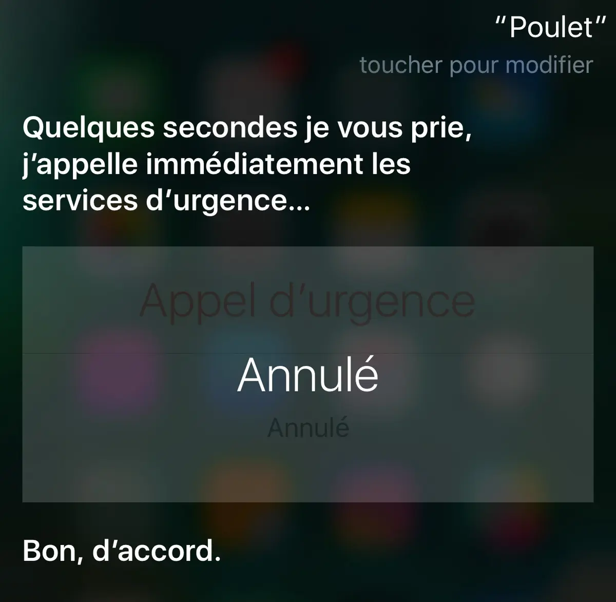 "Poulet", la commande française la plus bizarre de Siri