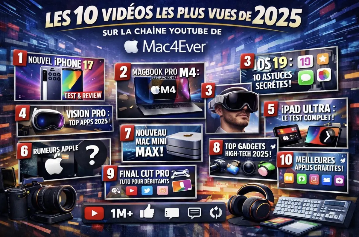 Quels ont &eacute;t&eacute; les 4 produits Apple stars de 2025&nbsp;? (+ notre Top YouTube)