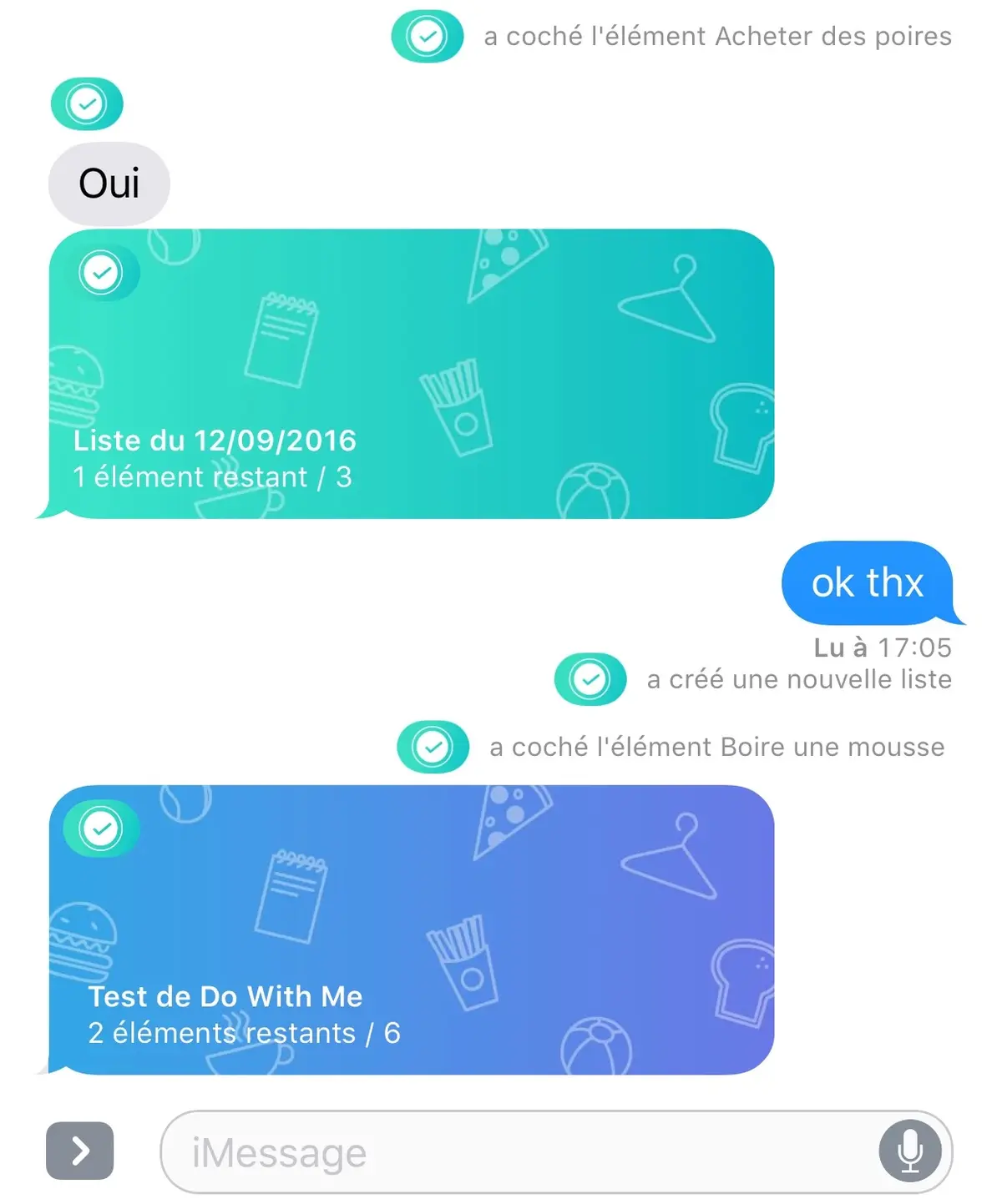 iOS 10 : découverte de l'extension Do With Me, qui intègre des listes aux iMessages