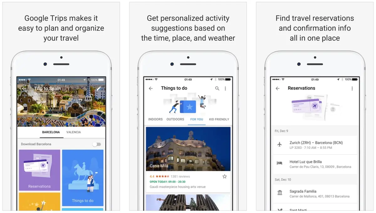 Trips : une nouvelle app Google pour planifier ses voyages sur iOS