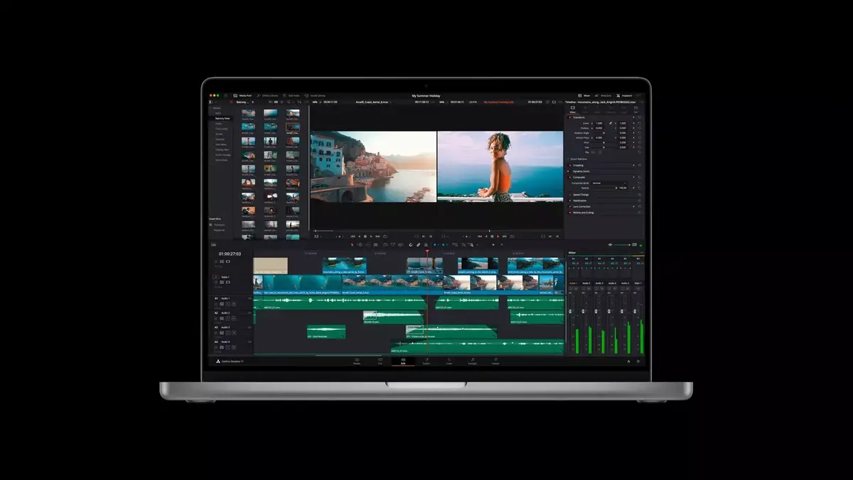 DaVinci Resolve 17.4 tourne jusqu'à 5 fois plus rapidement sur les M1 Pro/M1 Max