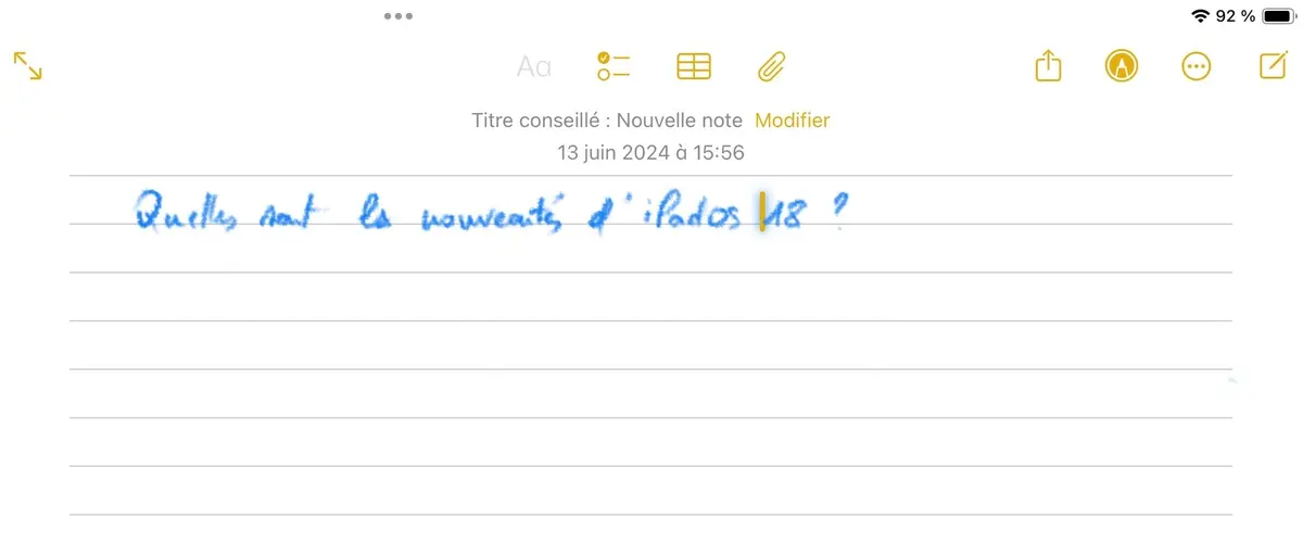 iPadOS 18 sublime votre écriture manuscrite (toutes les nouveautés de Notes)