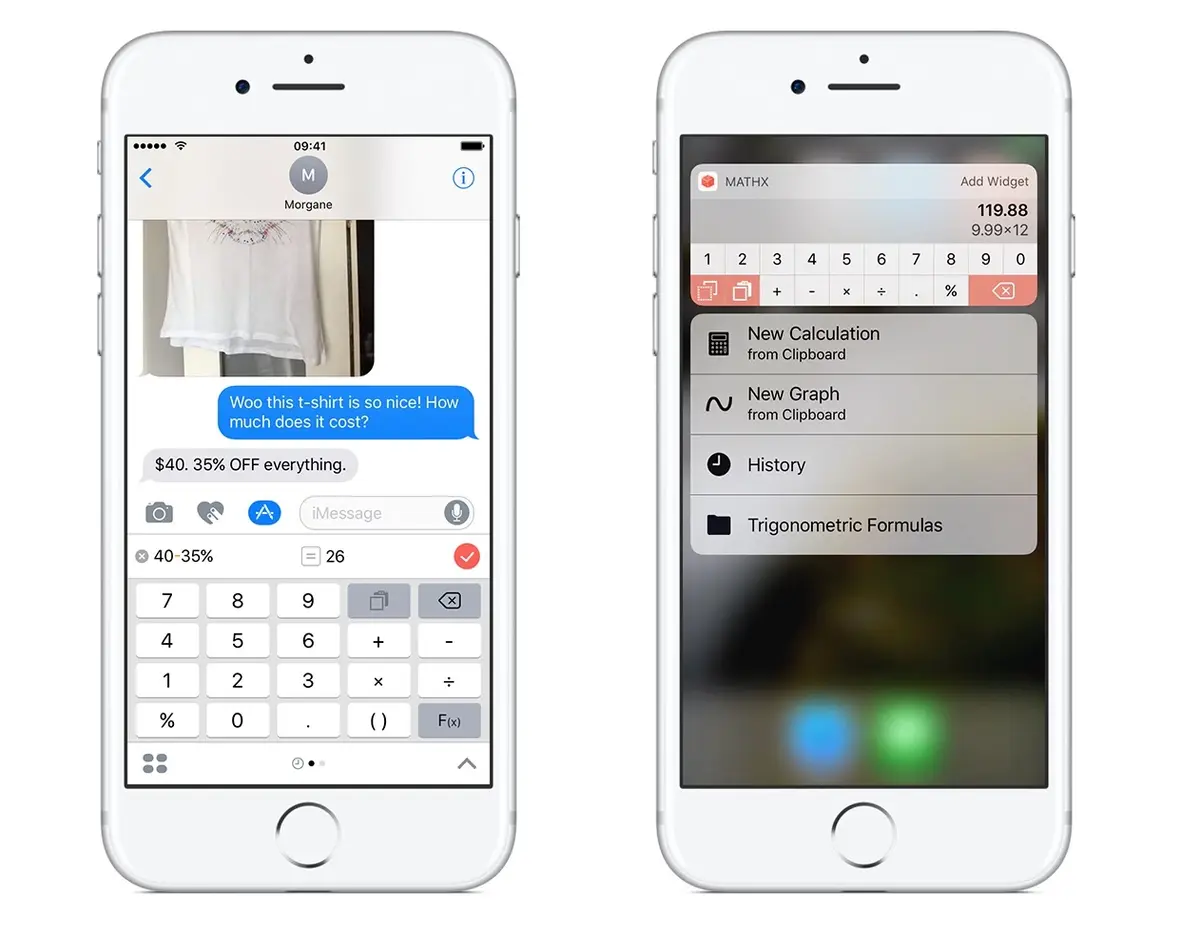 MathX adopte un nouveau widget et une extension pour iMessage