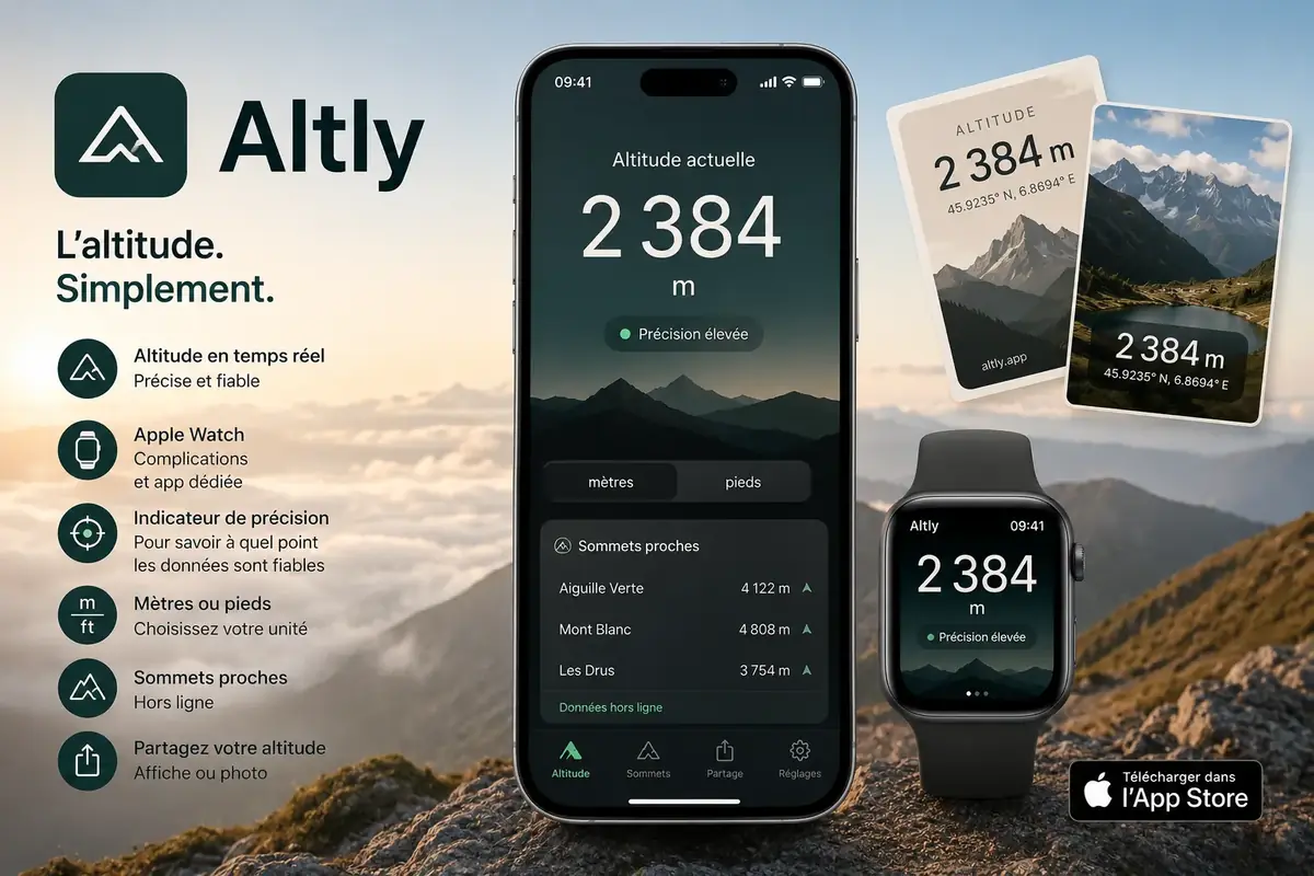 Cette app fran&ccedil;aise transforme votre iPhone et votre Apple Watch en altim&egrave;tre