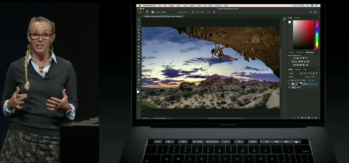 #Keynote : une démo de Photoshop avec la Touch Bar du nouveau MacBook Pro