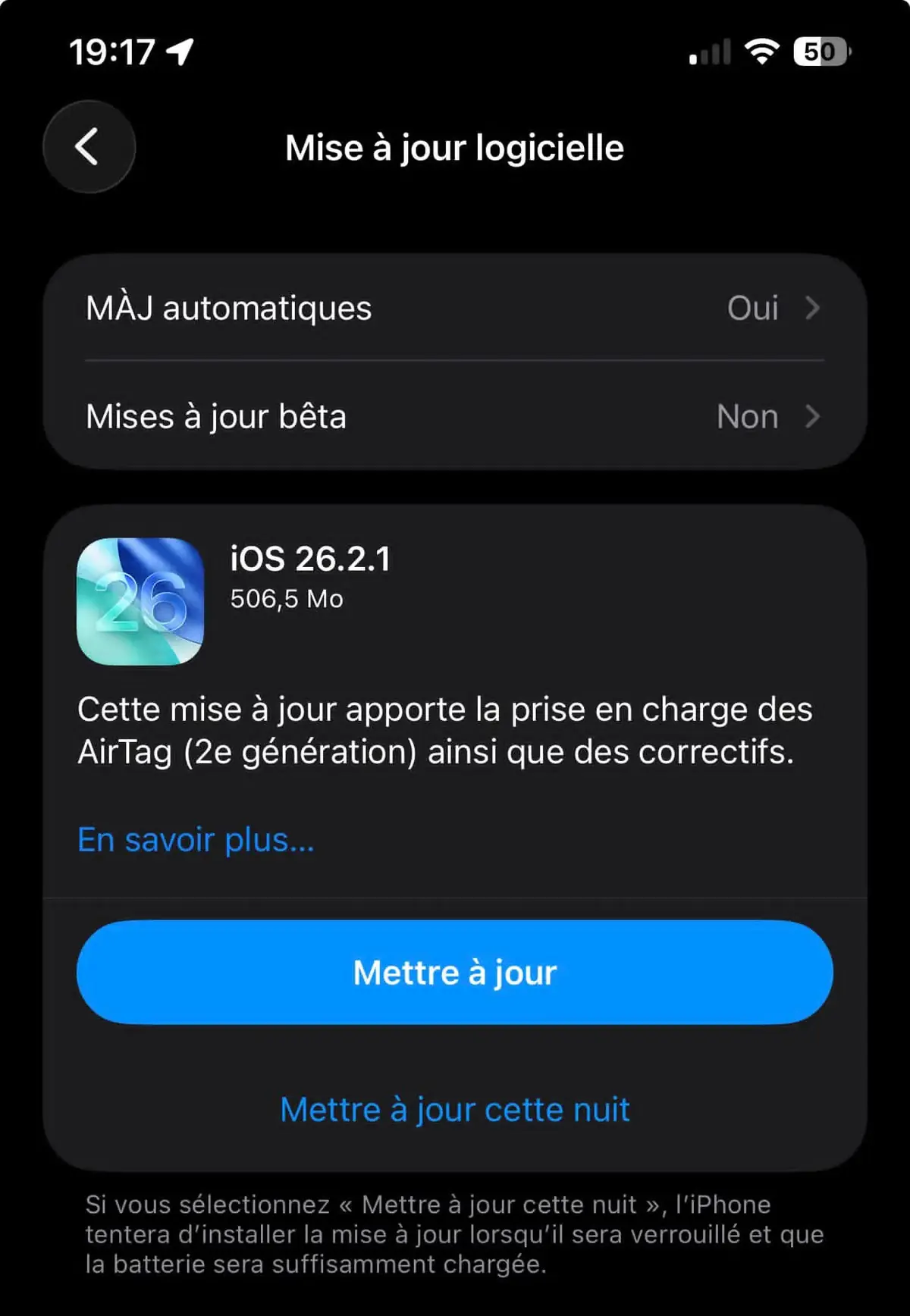 iOS 26.2.1 est disponible avec une mise &agrave; jour AirTag 2&nbsp;! (mais pas que)