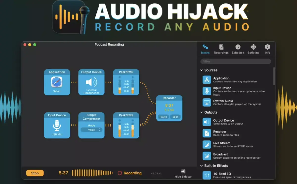 La boîte à outil Audio Hijack s'améliore encore en version 4.1