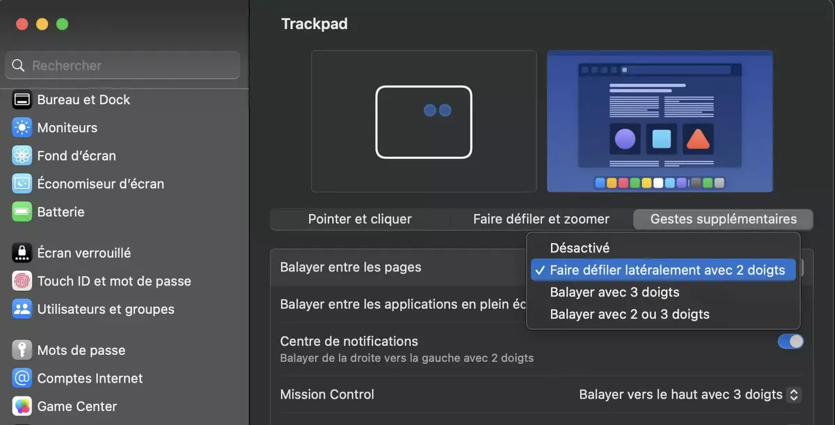 Astuce : comment activer et configurer le balayage à deux ou trois doigts sur le trackpad d'un Mac