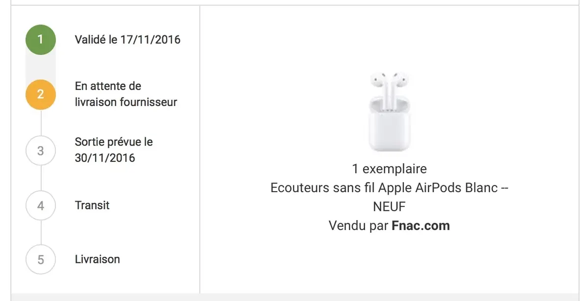 Les AirPods proposés en précommande (en France) avec une livraison fin novembre