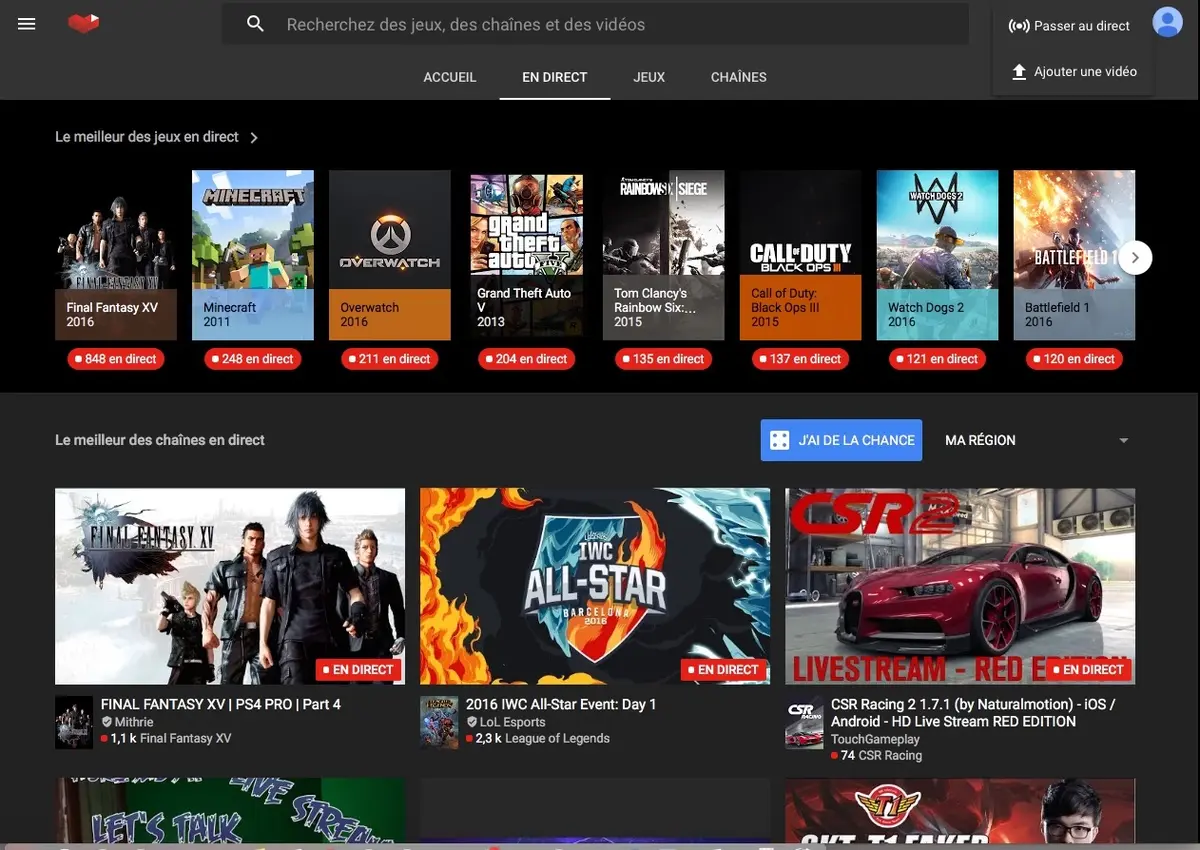 Google lance Youtube Gaming pour visionner des parties de jeux vidéo en live