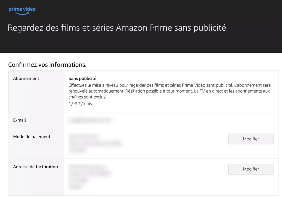 Amazon Prime Video sans pub, c'est 1,99€ en plus par mois !