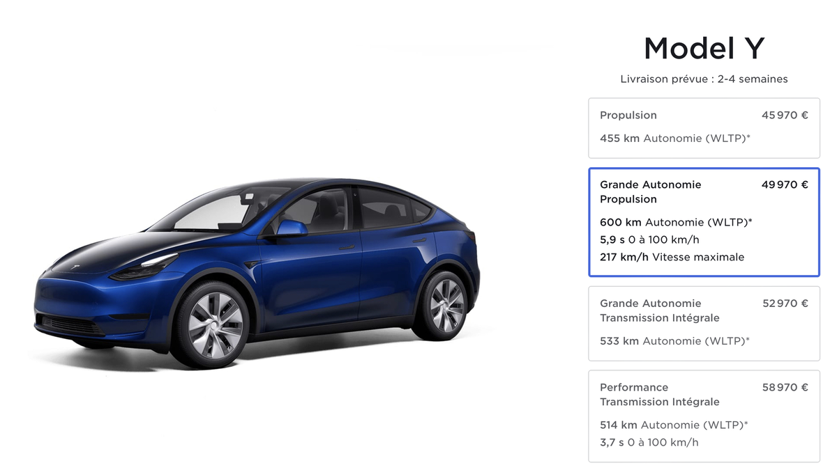 Un nouveau Tesla Model Y avec 600Km d'autonomie, mais pas en France !