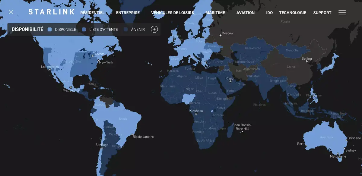Elon Musk dévoile un abonnement Starlink qui couvre la Terre entière (enfin presque)