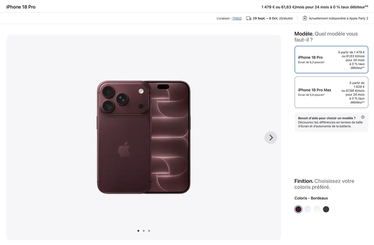 iPhone 18 Pro / Pro Max&nbsp;: les d&eacute;lais s&rsquo;allongent d&eacute;j&agrave; jusqu&rsquo;en octobre