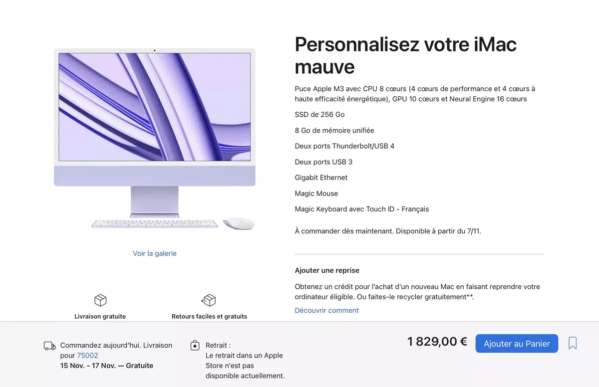 Les délais s'allongent (un peu) pour les iMac M3 et les MacBook Pro M3