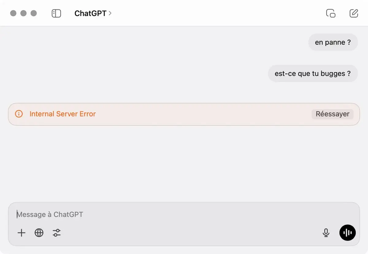 Panne massive chez ChatGPT ! [mise à jour]