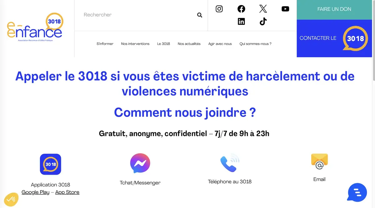 Harcèlement en ligne : l'association e-Enfance désigné comme "signaleur de confiance"