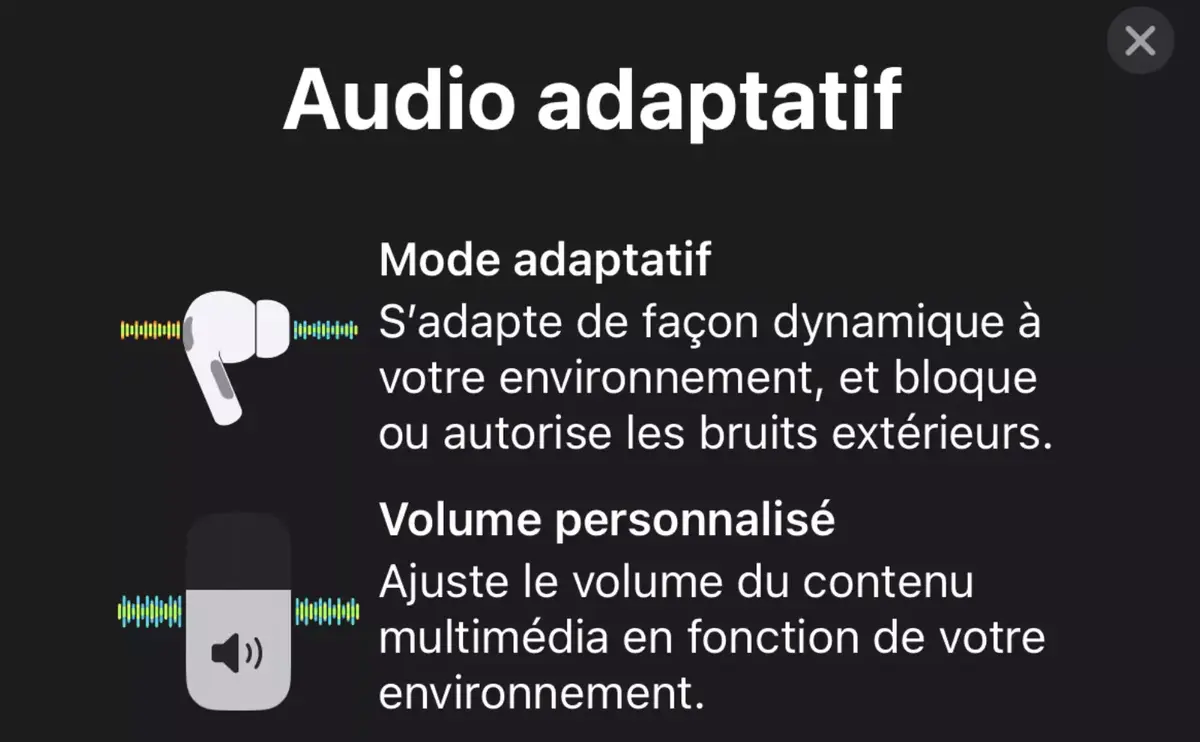 AirPods Pro 2 mode audio adaptatif