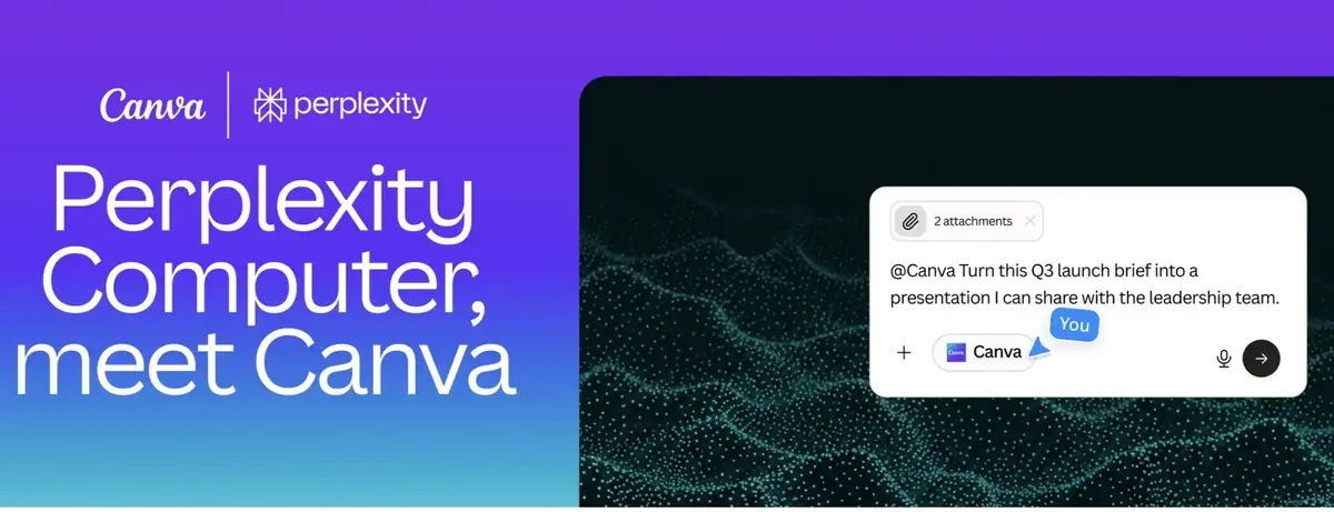Canva int&egrave;gre Perplexity pour g&eacute;rer vos pr&eacute;sentations tout seul