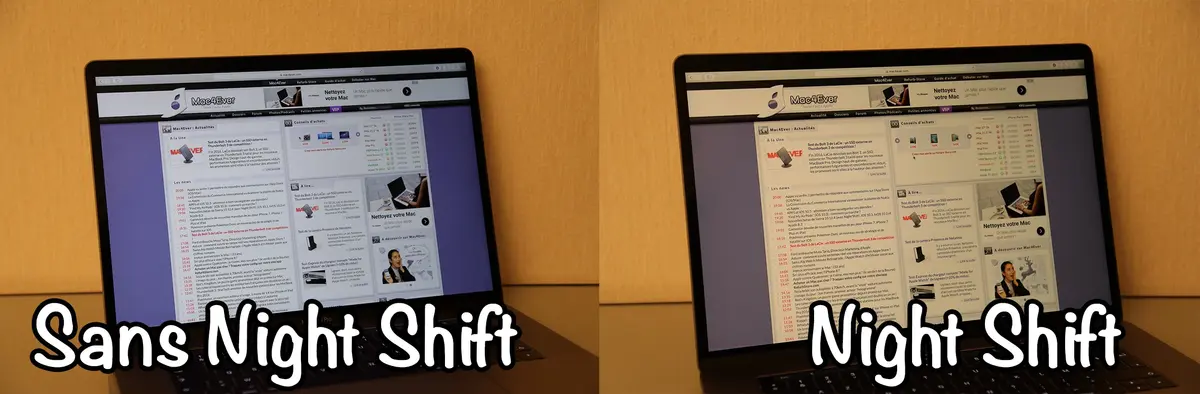 Petite démo du mode "Night Shift" de macOS Sierra 10.12.4 (photo)