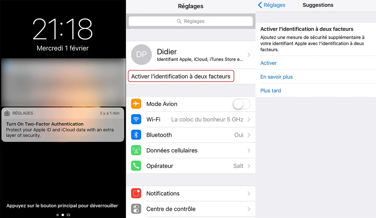 iOS 10.3 : Apple insiste pour activer l'identification à deux facteurs