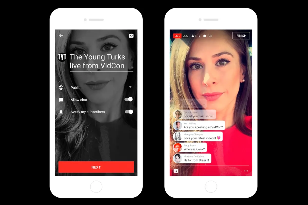 "Live Streaming" pour tous les YouTubeurs de plus de 10 000 abonnés (via l'iPhone)