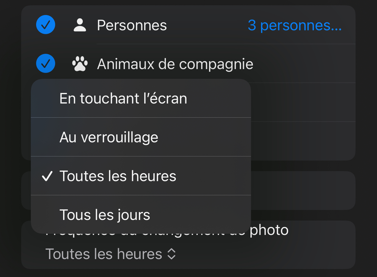 iOS 17.1 : comment choisir un album pour les photos aléatoires du fond d'écran