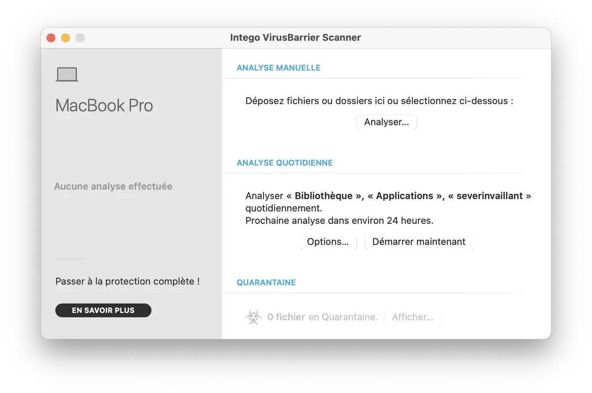 Antivirus Mac Intego VirusBarrier Scanner