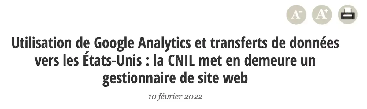 RGPD, Renseignements US : la CNIL enjoint les gestionnaires de sites de ne plus utiliser Google Analytics