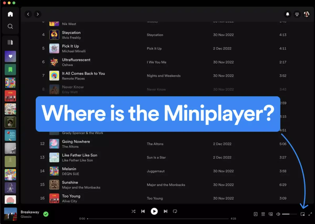 Un miniplayer et des cours en vidéo sur Spotify