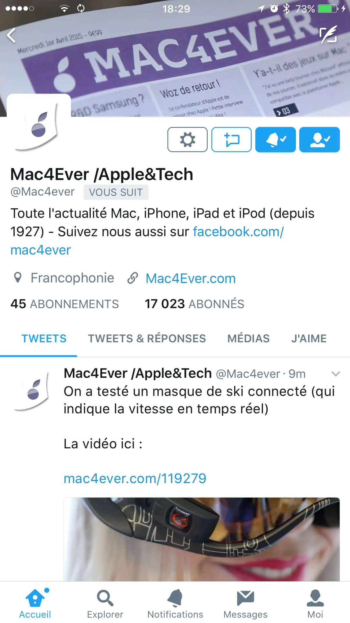 Twitter (iOS) sépare les Tweets et les réponses (comme sur le web)