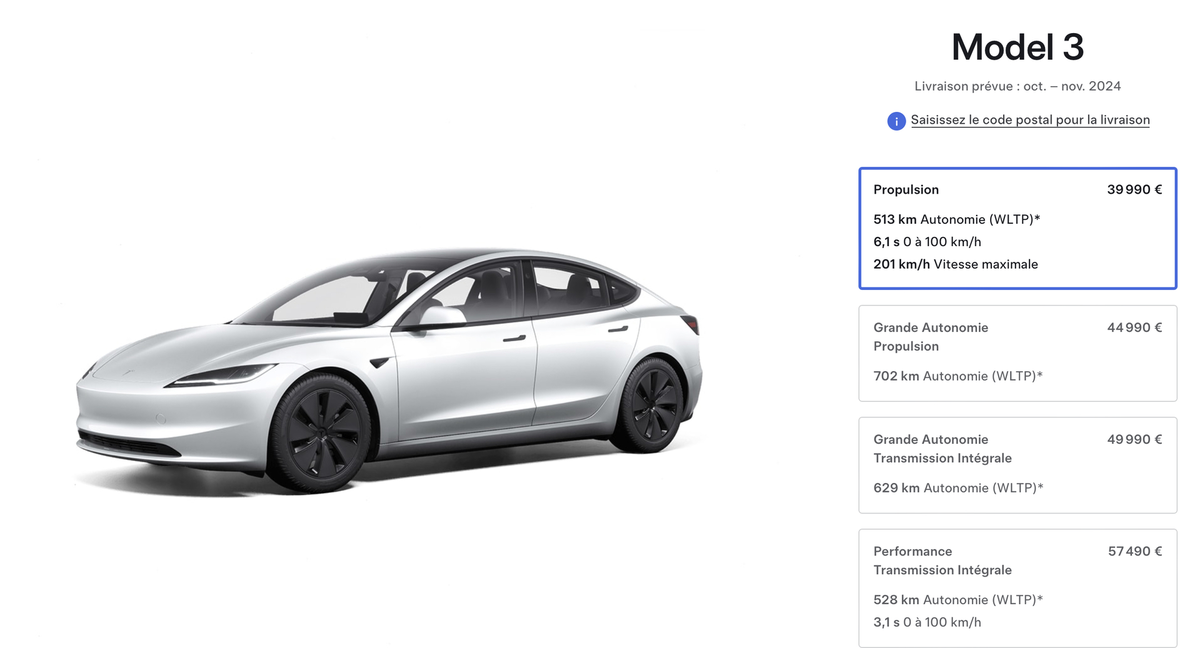 Nouvelle Tesla Model 3 avec 702 km d'autonomie : le prix va vous étonner !