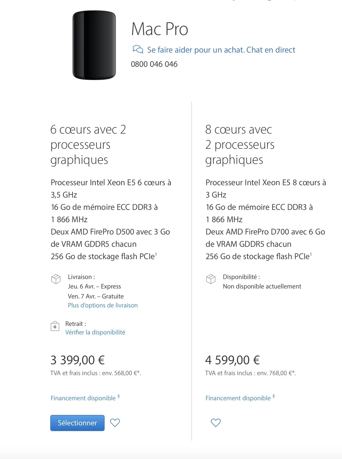 Le "nouveau" Mac Pro débarque sur l'Apple Store !