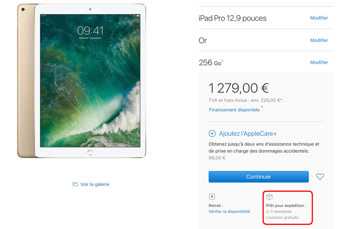 L'iPad Pro 12,9" en fin de vie ? En tout cas, les délais de livraison augmentent !