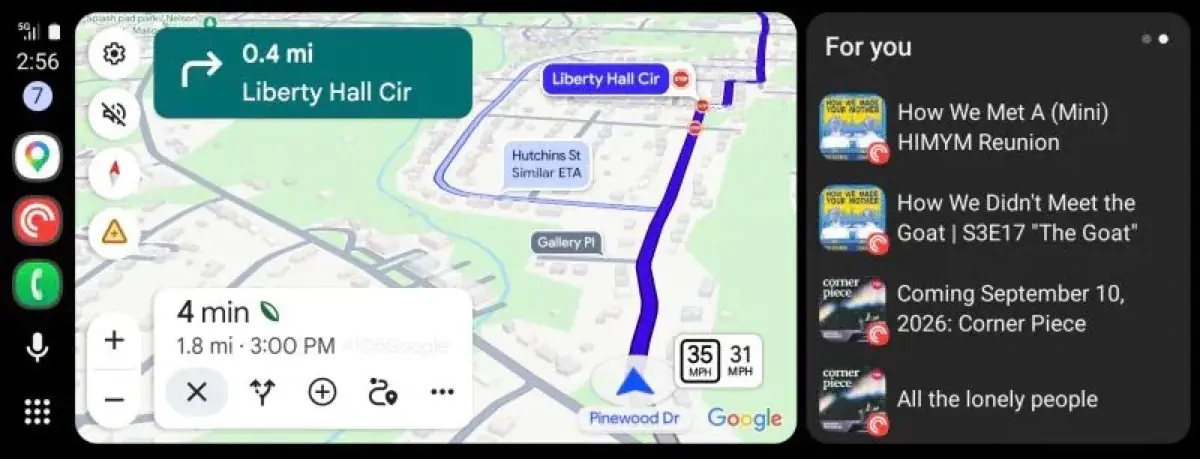Google Maps pr&eacute;vient des feux et des stops avant le virage, CarPlay attendra
