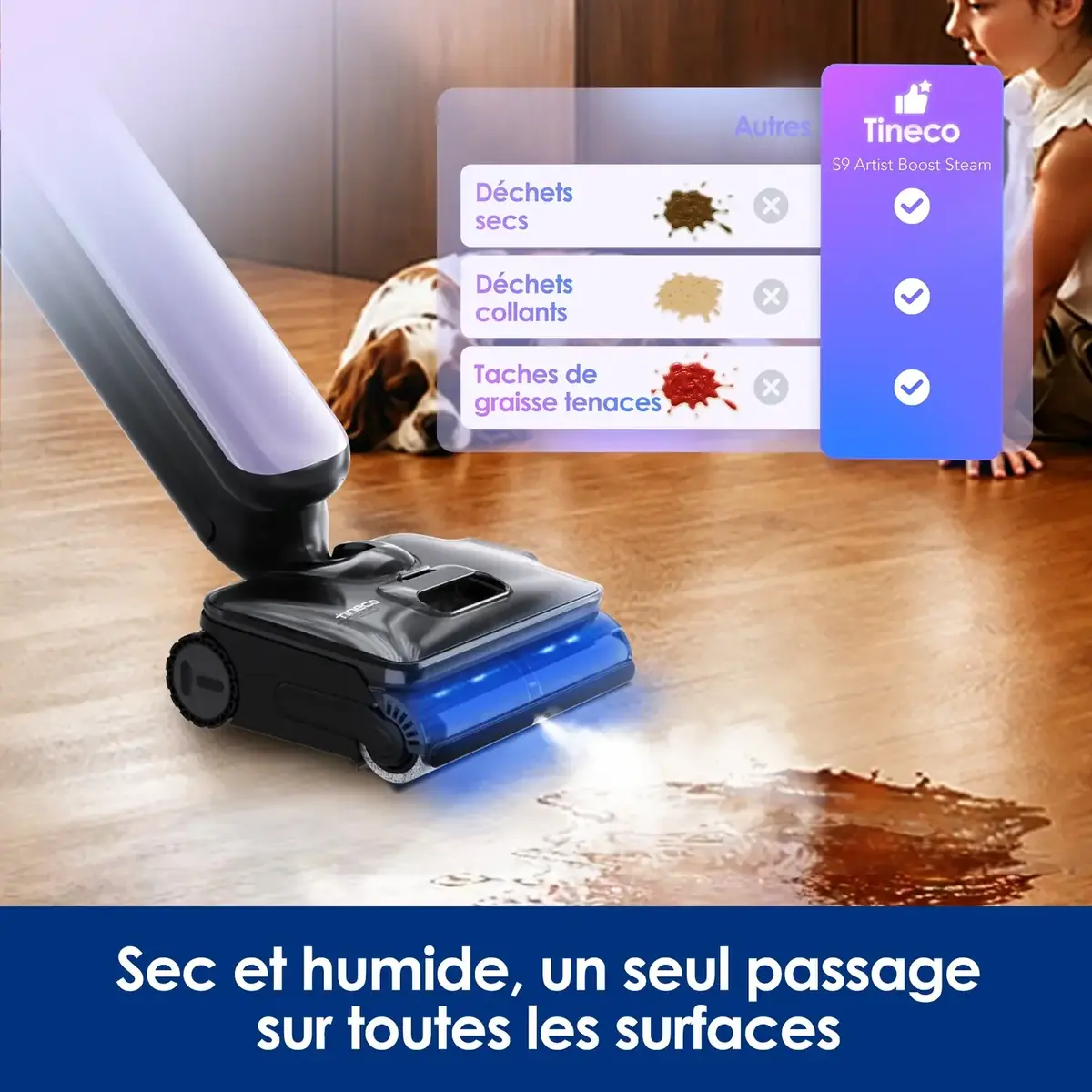 Test Tineco FLOOR ONE S9 Artist Boost Steam&nbsp;: la puissance de la vapeur
