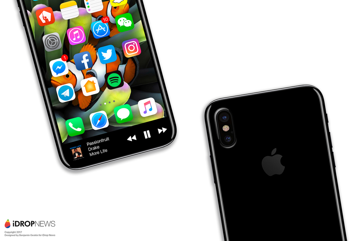 iPhone 8 : la "zone fonctionnelle" en avant dans de nouveaux rendus 3D