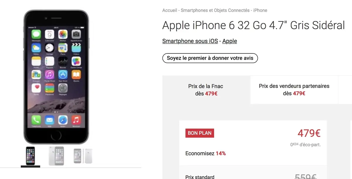 L'iPhone 6 32Go débarque (discrètement) en France (et en Europe) à 479€ (et il est en stock !)