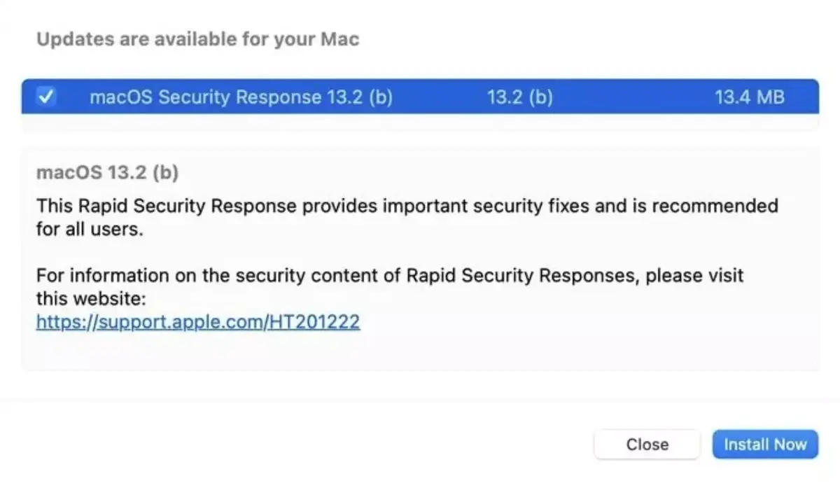 Apple teste à nouveau les mises à jour de sécurité importantes sur la bêta de macOS 13.2