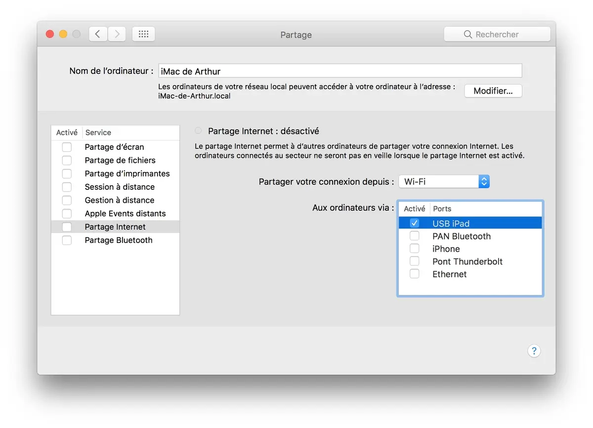 macOS 10.12.4 partage la connexion du Mac avec l'iPhone et l'iPad