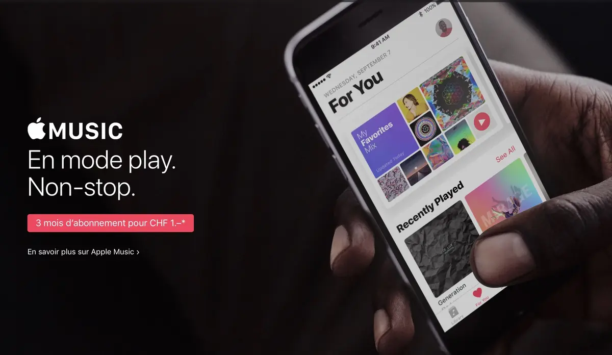 Apple Music en Suisse : 0,99CHF au lieu des 3 mois gratuits (comme en Espagne/Autriche)