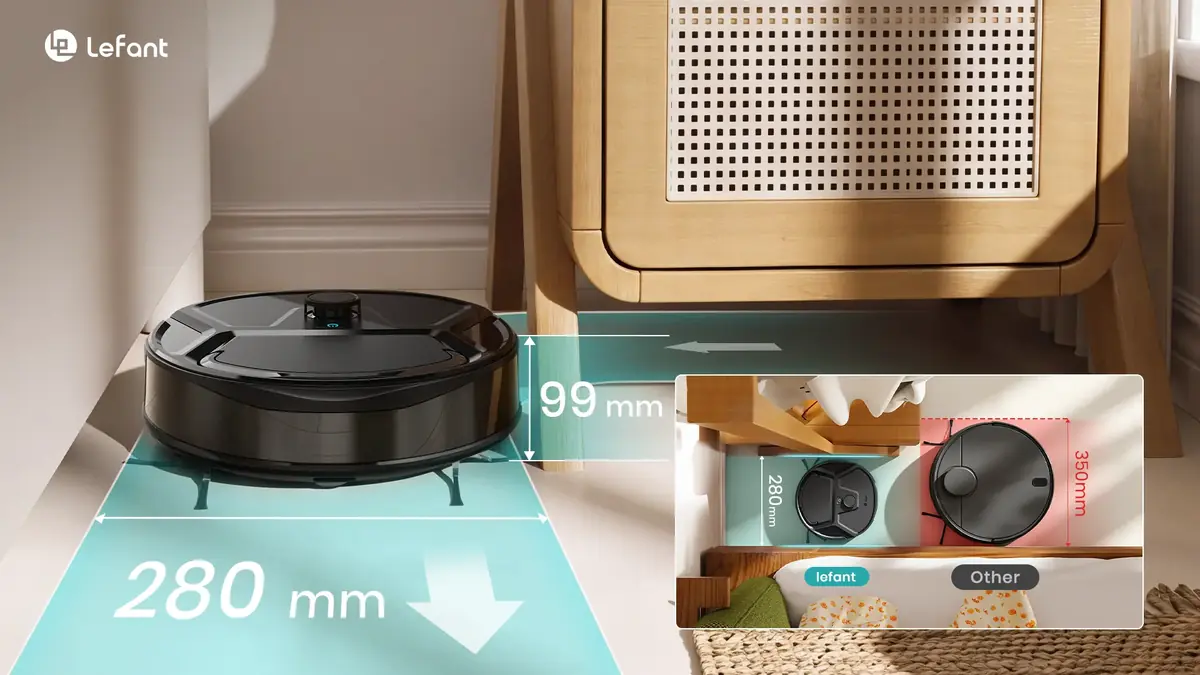 Lefant M210 Pro Omni&nbsp;: un robot aspirateur tr&egrave;s compact qui s'auto-nettoie en continu